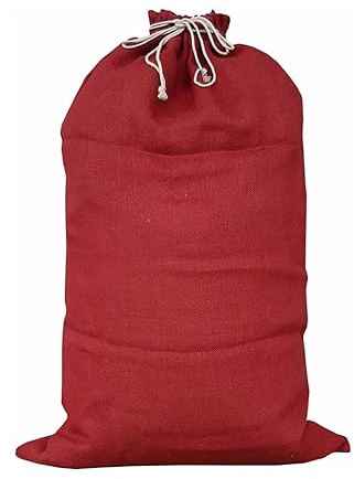 Großer Nikolaussack, Weihnachts-Sack, Weihnachten, Winter - Jute- (Rot, 100x60 cm)