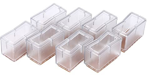 8pcs / set Rectangular Chair Leg Cover Rectangular Silicone Furniture Leg Cover with Rubber Sole