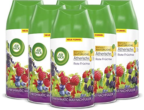 Air Wick Freshmatic Max Raumspray – Nachfüller für den Air Wick Freshmatic Max – Duft: Rote Früchte – 6 x 250 ml Nachfüller