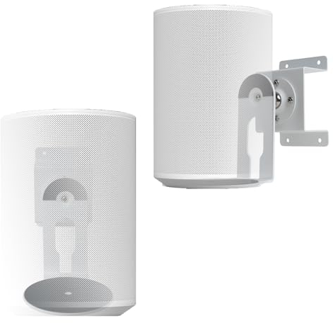 shinar Metall 2er Set Wandhalterung Kompatibel mit Sonos Era 100,Schwenkbar bis zu 360°,Neigbar -70°/+70°(Rauf und runter, Links und rechts) Rotation ohne Stellschrauben Max.12 kg Weiß