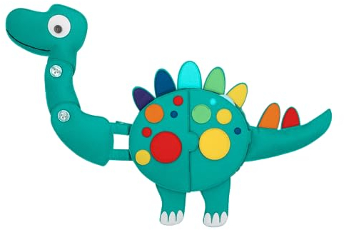 Jolly Designs Travel Buddy Dino für Kleinkinder | Montessori Activity Travel Spielzeug ab 18 Monate | Activityboard für unterwegs | Spielzeug Urlaub | Fördert Feinmotorik