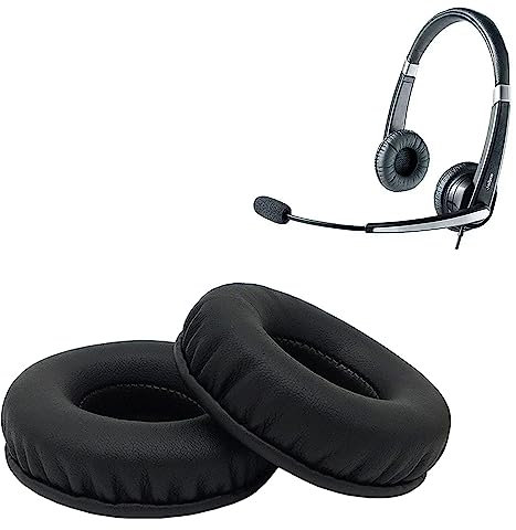 Ersatz-Ohrpolster Leder Memory Foam Ohrpolster Ohrenschützer für Jabra UC VOICE 550 Kopfhörer - Schwarz