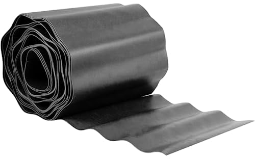 GARDENIX Bordo per Aiuola Ondulato Bordo per Aiuola Bordo per Prato Bordo per Aiuola in Plastica Lunghezza 9 m, Altezza 10 cm, Grigio