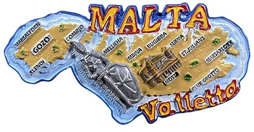 Moiilvcla Valletta Malta Kreative Karte Kühlschrank Magnet 3D Reise Souvenir Kühlschrank Dekoration Magnetaufkleber Handwerk Kollektion