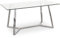 DRW Mesa de Comedor de Cristal y Metal en Acero Brillo 160x90x76cm