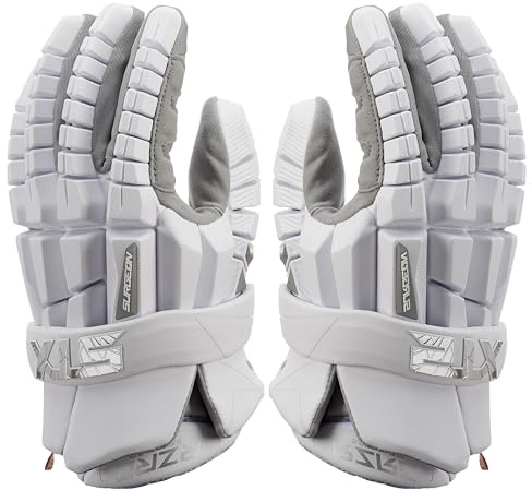 STX Lacrosse Surgeon RZR 2 Gloves, White Medium, Pair