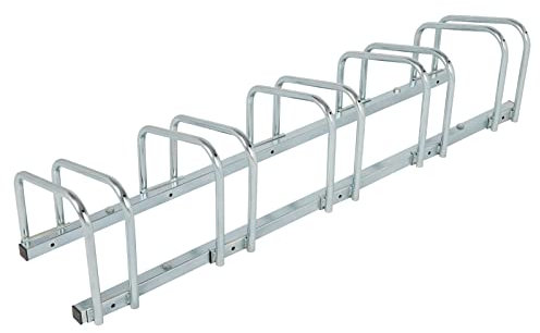 Outdoor Bike Rack, Cycle Storage Stand for 5 Bicycles, Floor Mounted Toast Rack