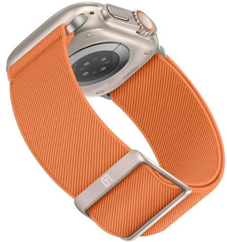 Suphart Correas Compatible con Correa Apple Watch 49mm 45mm 44mm 42mm, Correa Deportiva Ajustable de Nylon Diseñado para Apple Watch Ultra 2 Ultra SE Serie 9 8 7 6 5 4 3 2 1, Naranja