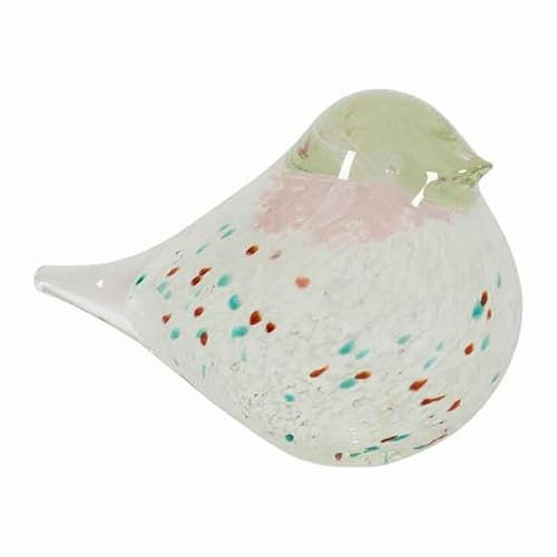 COTE TABLE Dekoration Spatz, Glas, blau, rosa, 7 cm.