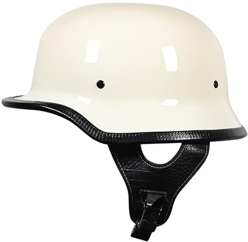Demi-Casque Moto Allemand Vintage, Casques Ouverts Rétro Homologués Dot/ECE, Casque De Moto pour Adulte Hommes Et Femmes, Casques Bols Demi pour Scooter Cruiser 4,M=57-58CM