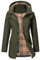 UMIPUBO Imperméables Vestes pour Femme Longue Manteau à Capuche Imperméable Coupe-Vent Zip Poncho d'Extérieur Coupe Vent Veste de Pluie Printemps Automne (Vert, XL)