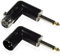 Xiatiaosann 3Pin XLR to 1/4 6.35 mm Right Angle Adapter, XLR Female to 6.35mm & XL-R Male to 6.35mm 90 Degree Convertor 4 Adjustable Angle TS Adapter for Microphone(2 Pack)