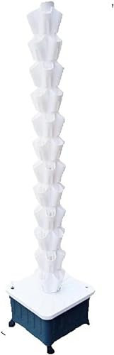 Hydroponic Tower Growing Sytem 8 Layer Garden Hydroponic Growing System Vertical Tower Vertical Planting Tower for Hydroponics in Rain for Fruits, Vegetables, Herbs, White Easy to Install an~/