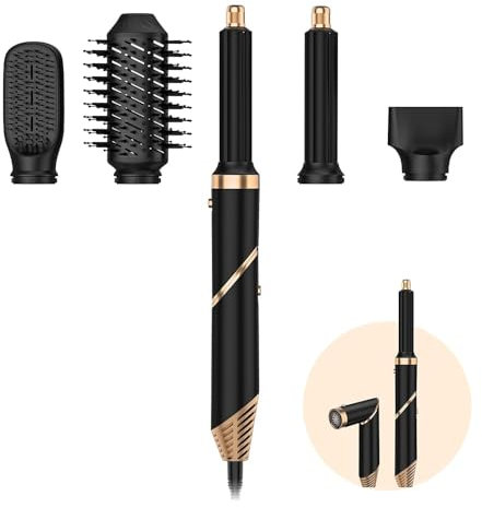 TANSHINE 5 in 1 Hairstyler Auto Air Styler Set, Leicht und Faltbar Haarstyler Heißluftbürste Fföhnbürste Warmluftbürste Set,Hot Air Thermal Blowout Dryer Brush