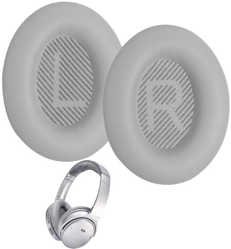 Almohadillas para Bose QC35 Auriculares, Almohadillas de Repuesto Profesionales para Auriculares Compatible con Bose QuietComfort 35 35II 2 15 25 AE2 AE2i AE2w Almohadilla Reemplazo,Gris