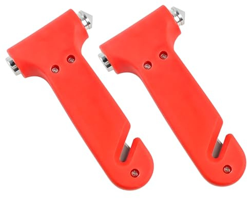 CGEAMDY 2 Piezas Martillo Seguridad para Coches, Martillo Rompe Cristales Coche, Martillo Rompecristales De Emergencia 2 En 1, Interior Universal Multifunción Automóvil Accesorios Decorativos