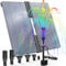 AMZtime 20W Bunte LED Solarbrunnen für Draussenn mit 3*2500mAh Akku,Falten Solar Teichpumpe mit Verstellbarem Ständer,Solar Springbrunnen für Auße mit 6 Sprüh Effekten für Garten,Teich,DIY Wasserspiel