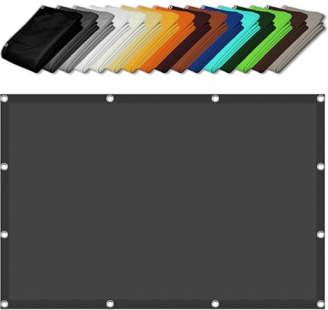 Rectangular Toldo Vela de Sombra 4 x 5 m Red de Sombra Aktive Garden Red de Malla con Cuerdas de Fijación para Patio Jardín Exteriores, Gris Oscuro