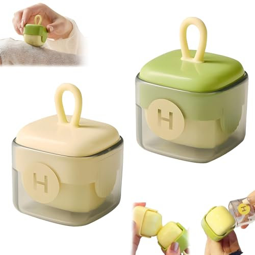Reusable & Washable Mini Lint Roller Set, 2Pcs Travel Size - Light Yellow & Matcha Green, Portable for Clothes