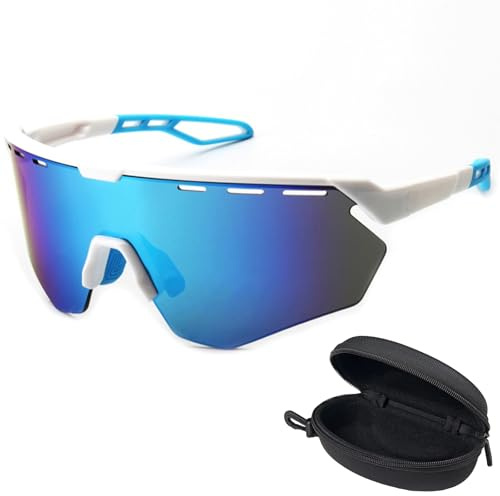 OBEST Sport Sonnenbrille Damen Herren, Polarisierte UV400 Laufbrille | TR90 Rahmen, Winddicht Sportbrille Zum Angeln, Fahrrad, Laufen, Wandern, Reisen, Strand, Verstellbare Nasenpads