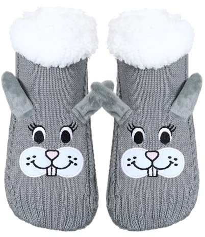 ZYZX Tier Hüttensocken mit Antirutschnoppen,Kuschelsocken Damen Herren | Süße Antirutschsocken Flauschige Plüsch Stoppersocken für Erwachsene,Pflegeleicht,Warme Hüttenschuhe Geschenke