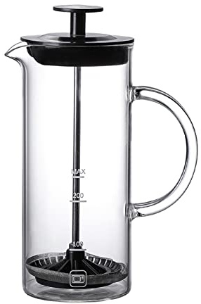 French Press Kaffeemaschine, langlebiges Glas, 480 ml, Milchaufschäumer für Kaffee, Zuhause, schwarz