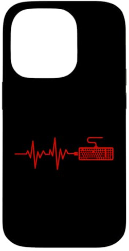 Custodia per iPhone 14 Pro Gamer Heartbeat PC Gaming Tastiera Meccanica Ufficio Gamers