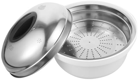 BESPORTBLE Vaporiera in Acciaio per Microonde Classico con Manici Stabili per Cuocere Riso e Verdure al Vapore in Cucina