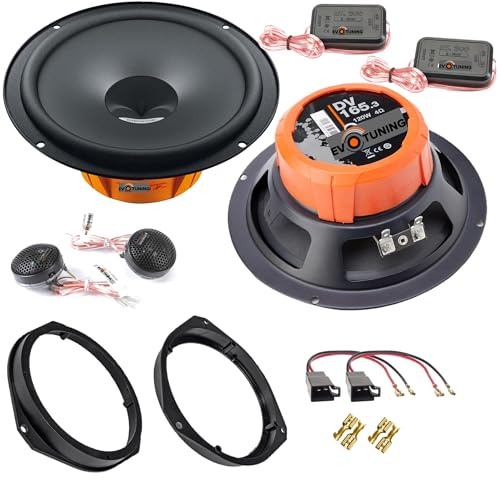 EvoTuning Kit Casse Altoparlanti per Fiat Panda 312 dal 2012 al 2025 Anteriori compatibile con Hertz DSK165.3 Set 2 Woofer 2 Tweeter 2 Anelli 2 Cavi (No Plug and Play)