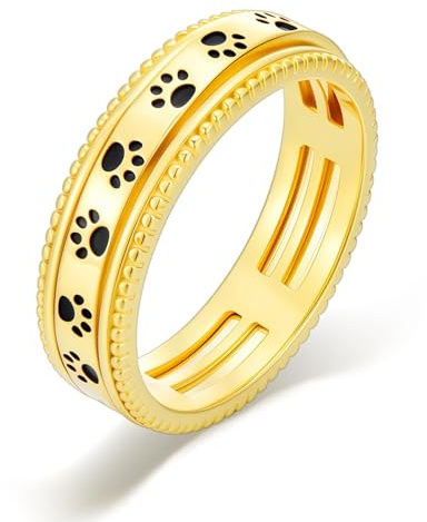 PARYFO Fidget Ringe Drehbar 925 Sterling Silber Pfoten Ring für Frauen Mädchen Spinner Ring zur Linderung von Angstzuständen und Stress Schmuck Geschenke für Freundin Mutter Ehefrau Tochter