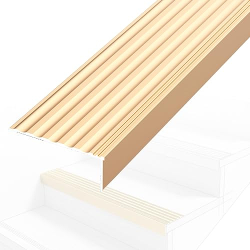 Treppenwinkel Aluminium L-Form - Rutschfestes Treppenkantenprofil 2mm - Stufenkantenprofil für Fliesen & Holztreppen Innen & Außen(100cm/3.3ft)