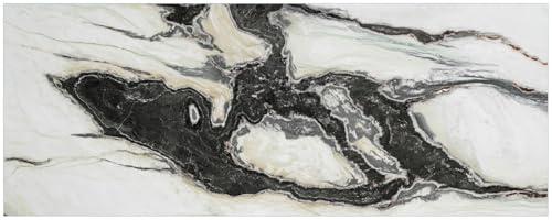 Wallario Küchenrückwand selbstklebend 115 x 50 cm, Motiv: Schwarz-Weiße Marmor-Optik | Spritzschutz abwischbar & pflegeleicht