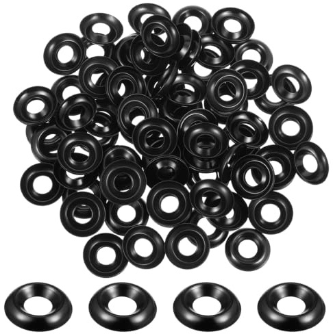 100pcs #8 Black Cup Washers Stainless Countersunk Finish Washers Cup Finishing Washer Countersunk Cups Assortment