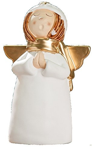 dekojohnson Keramikengel Weihnachtsengel Dekoengel mit gefalteten Händen, 18 cm