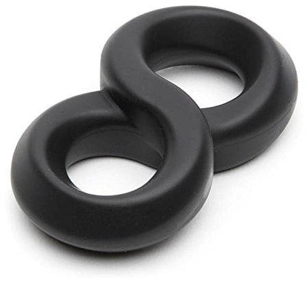 Lovehoney Magic 8 Silicone Cock and Ball Ring Adult Sex Toys for Men, Black | Double Stretchy Male Penis Ring, Waterproof Love Ring for Stronger Longer-Lasting Erections & Couples Play, Flexible Material