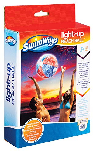 Swim Ways 6045218 Leuchtender Strandball, beleuchteter Wasserball mit Stern-Design, Durchmesser 35,5 cm