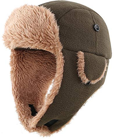 Magracy, berretto invernale invernale in pile per bambini Verde militare Small