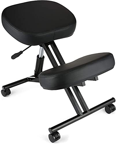 Himimi Kniestuhl Ergonomisch mit dickem Memory Foam Kissen, höhenverstellbarer Kniehocker Einstellbar, Kniestützstuhl zur Linderung von Rückenschmerzen & Verbesserung der Körperhaltung, 4 Bremsrollen