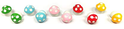 Beichi 20 bunte kleine Glückspilze in 5 verschiedenen Farben - Glücksbringer Deko für Silvester, Hochzeit, Geburtstag - Polyresin, 10 mm