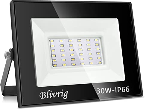 Blivrig LED Strahler Außen 30W Kaltweiss 6500K, Scheinwerfer Aussen, Superhell 3000LM Fluter, Aussenstrahler IP66 Wasserdicht, Kalteweiß Flutlicht für Garten, Garage, Holf, Patio