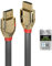 Lindy - Cavo HDMI 2.1 Gold Line 2 Metri, Cavetto High Speed 10k@120Hz 3D 1080p HDCP 2.3 144Hz HDR Certificato ARC, CEC, ATC, Compatibile con TV, Monitor, Xbox, PS5, Blu-ray, Soundbar con Ethernet