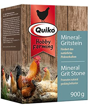 Quiko Hobby Farming Pierre de Grit minérale 900g - Pierre à picorer pour Poules, cailles & volailles - avec de précieux Oligo-éléments - Favorise Le comportement de picage