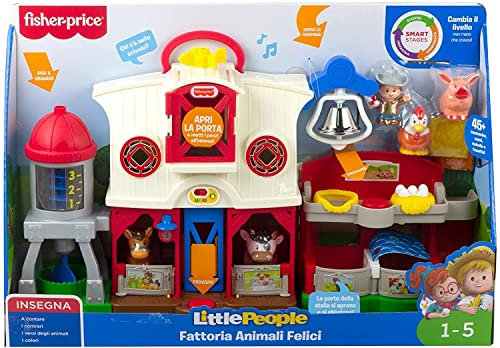 Fisher-Price - Little People Bauernhof mit Smart-Stages-Technologie, Licht und Klänge, Spielzeug für Kinder 1+ Jahre, GTM15