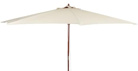 1a-Handelsagentur Holz-Sonnenschirm 3m beige Gartenschirm Terrassenschirm Marktschirm Sonnenschutz