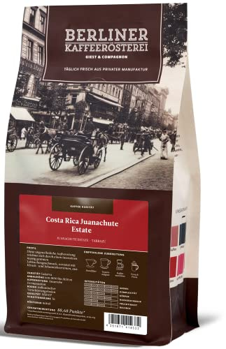 Berliner Kaffeerösterei - Costa Rica Juanachute Estate (500g / ganze Bohne), Röstgrad Kaffee: mittel, 100% Arabica Bohnen, Aromaprofil: Fruchtig/Nussig/Süß/Würzig