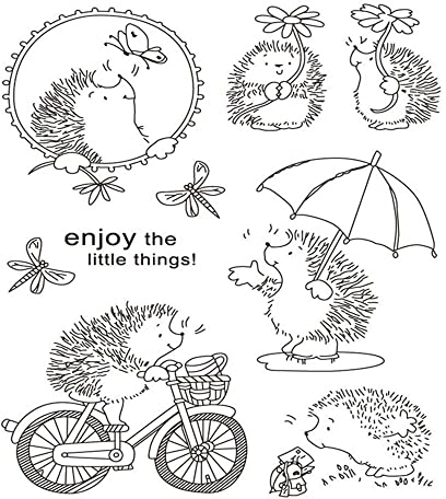 GIVBRO Transparente Stempel mit Tiermotiven, Schablone, Siegel, Igel, gemustert, Scrapbooking, Prägeschablone, Form zum Basteln