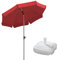 Gartinex Sonnenschirm Locarno 150/8 rot + PE-Ständer weiß