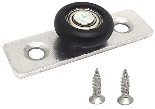 2pcs Sliding Door Roller Guide Wheel,Ball Bearings Design,Barn Door Floor Guide Flush Mount Stay Roller,with Screw(Lowland Wheel)