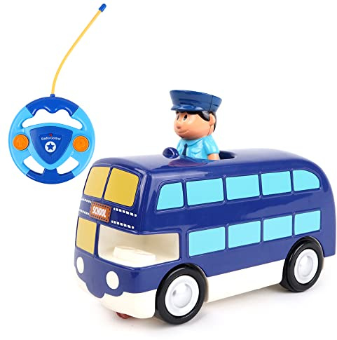 BABY CHALLENGE - Baby Bus - Mein erstes Fahrzeug - 058422 - Ferngesteuertes Auto - Blau - Mit Sound und Licht - 1/50 - Batterien Nicht enthalten - Kunststoff - Ab 3 Jahren
