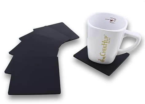 zalati Lot de 6 dessous de verre carrés en silicone pour table, maison, salon, bureau